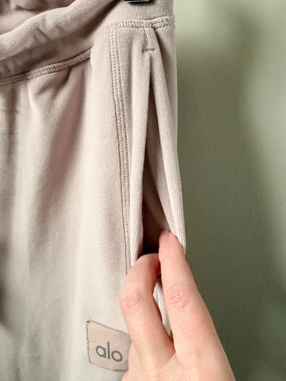 Alo Yoga Velour High Waist Wide Leg Pants S